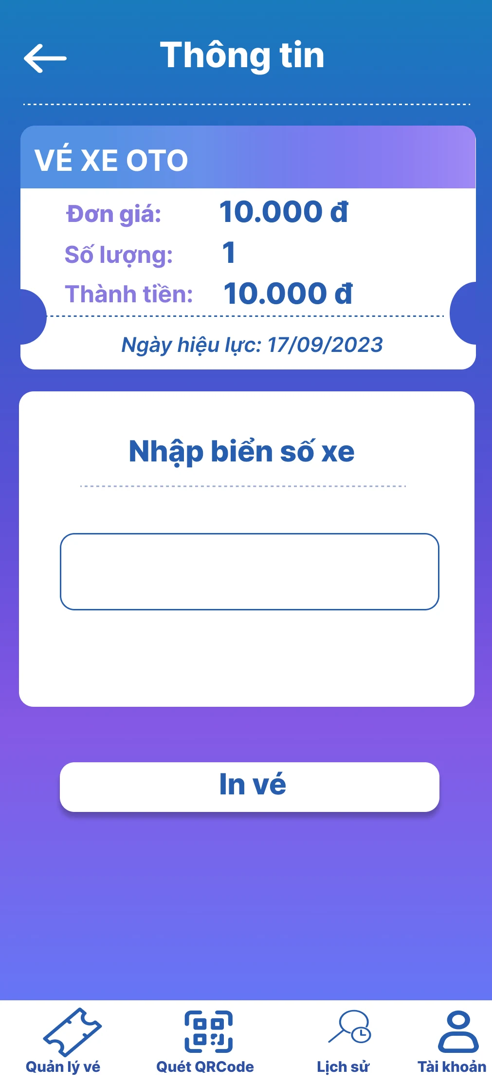 VNPT eTICKET screenshot