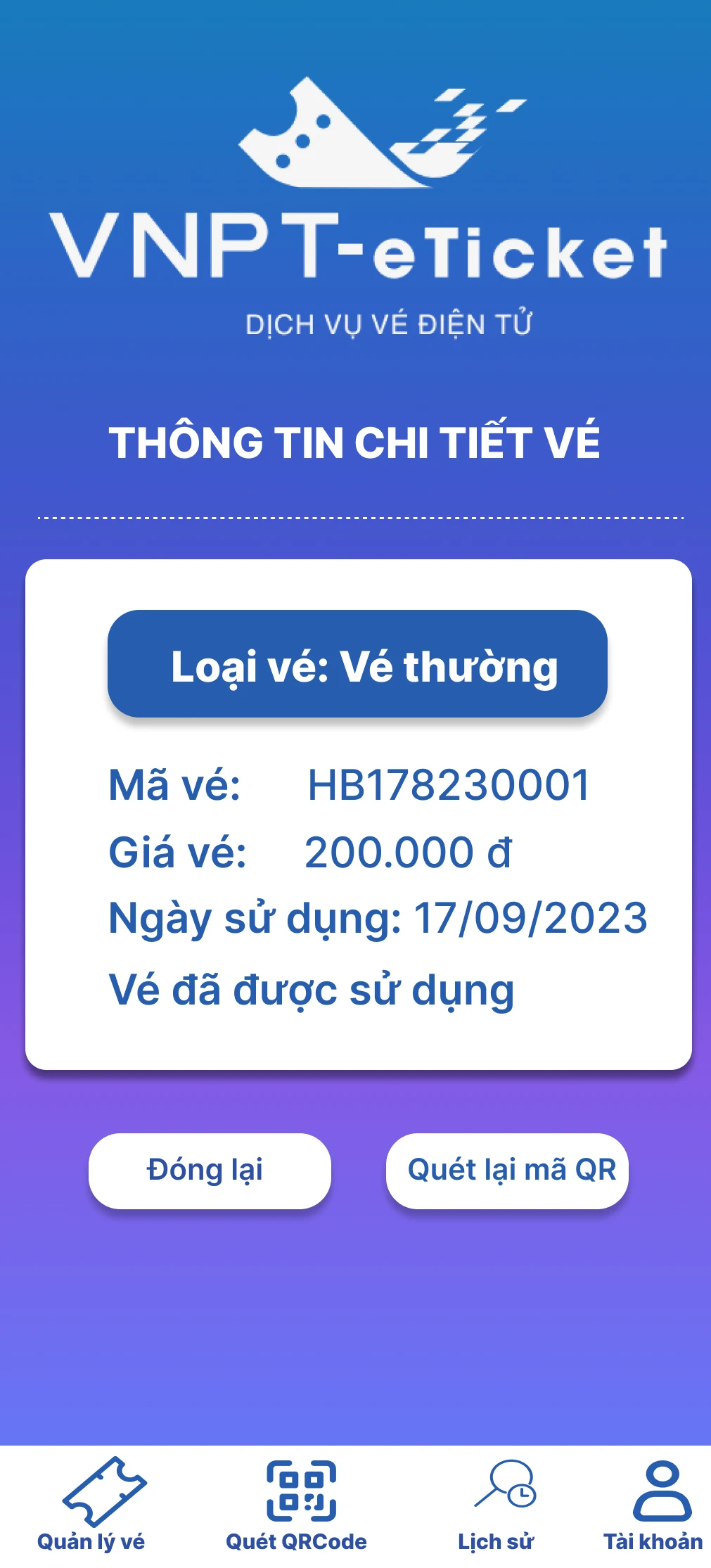 VNPT eTICKET screenshot