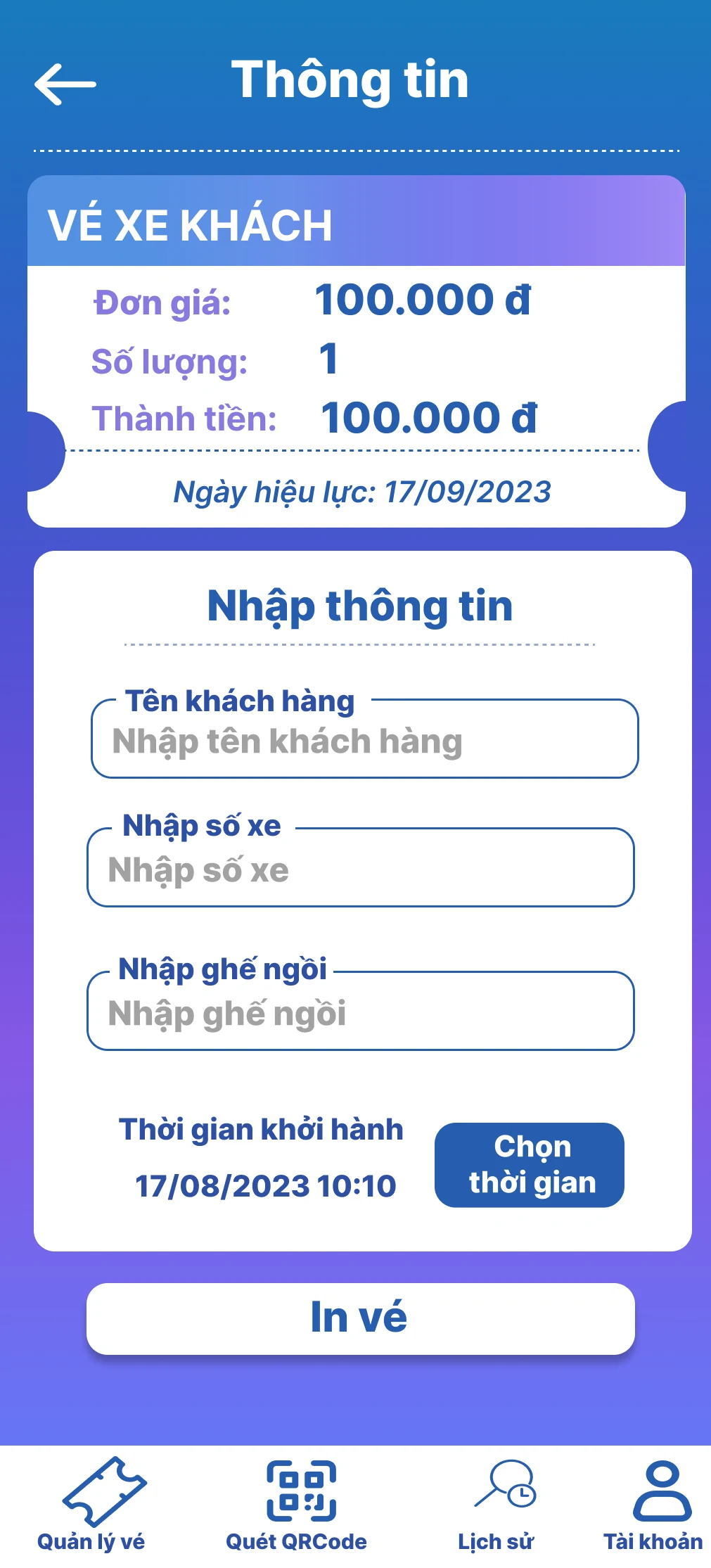 VNPT eTICKET screenshot